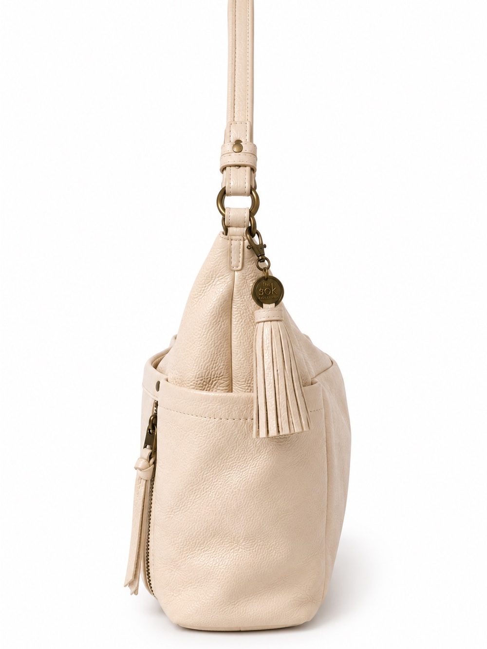 The Sak Keira Cream Pebbled Leather Hobo Shoulder Bag - Picture 5 of 11